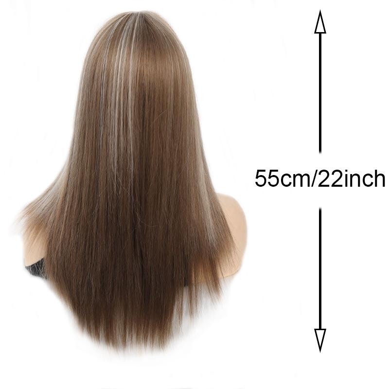 Handgewebte, synthetische Perücke aus Spitze in gemischten Farben mit geradem Stirnband für Frauen, einfach zu tragen für alltägliche Zusammenkünfte