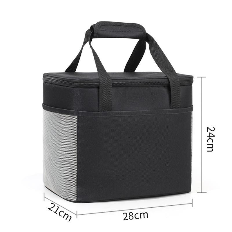 Insulated Solid Color Lunch Bag for Office, Travel, and Picnics