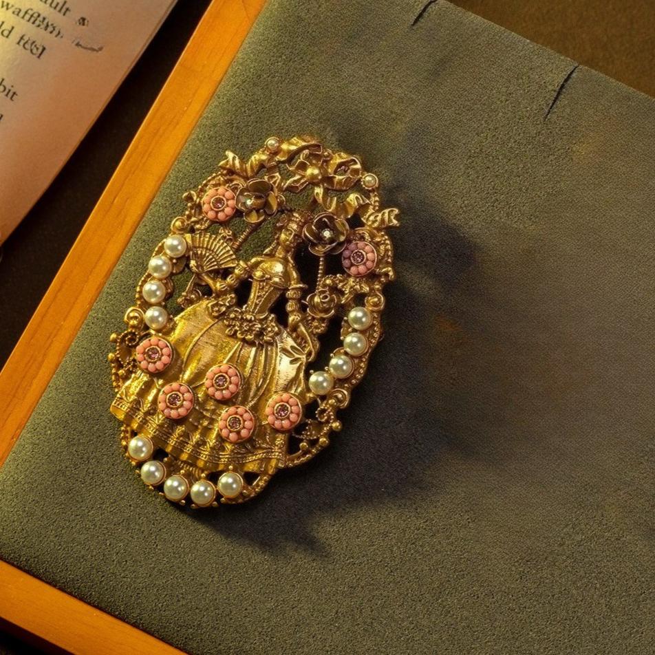 SKEDS Vintage Schmuck für Damen Kreative Klassische Schönheit Broschen Literarischer Stil Hochzeitszubehör Barocker Schmuck Anstecknadeln