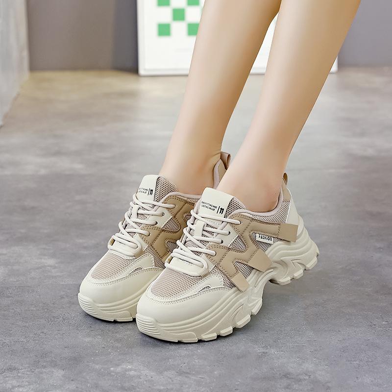 Dad shoes women's new 2025 spring thick-soled small sports shoes Hong Kong style casual little white shoes children's tide J01
