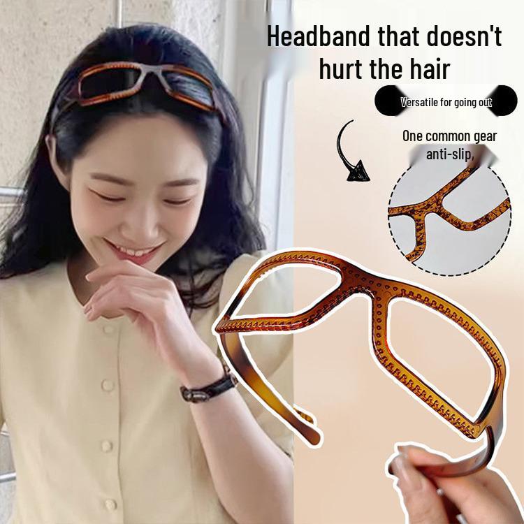 Women's Summer High Crown Glasses Frame Headband with Anti-Slip Teeth - Versatile Outdoor Hair Accessory