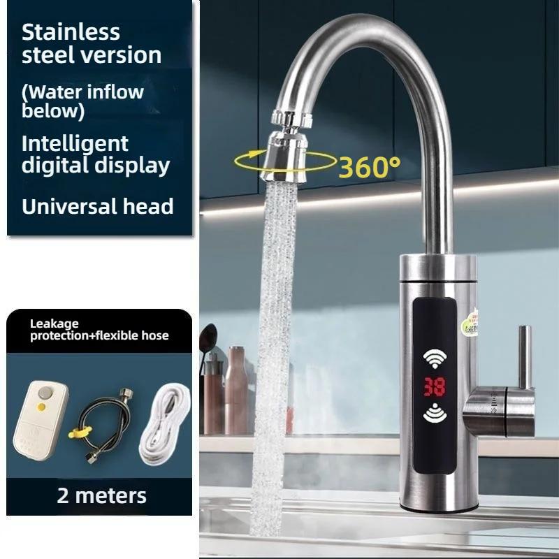 Elektryczny Podgrzewacz Wody Bateria Kuchenna Bezzbiornikowy Podgrzewacz Wody Kran LCD Cyfrowy Dotykowy Obrót 360 Stopni Baterie Termostatyczne
