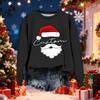 Women's Fashionable Casual Long-Sleeved Christmas Letter Print Crew-Neck Sweatshirt