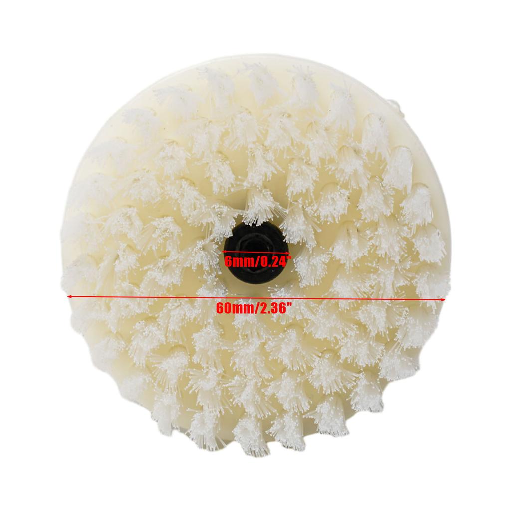 White Soft Drill Powered Brush Head For Cleaning Car Carpet Bath Surface Cleaning Of Fabric Sofa Carpet Leather Interior