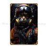 Jet Pilot Cat With Goggles Metal Plaque Poster Design Pub Wall Decor Garage Club Party Design  Tin Sign Poster