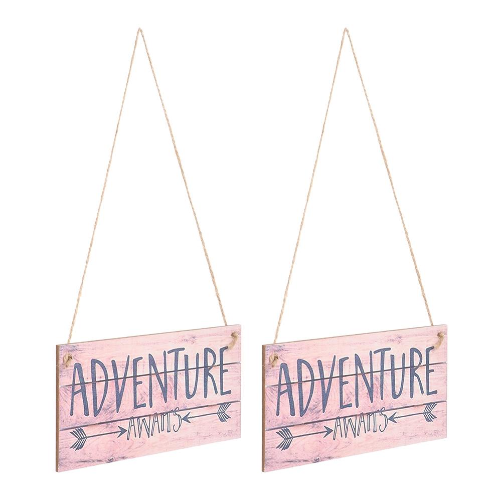 2 Stück Markanter Stil Englisches Buchstabenmuster Stilvolles Hängeschild für Zuhause Kaffeehaus Tür