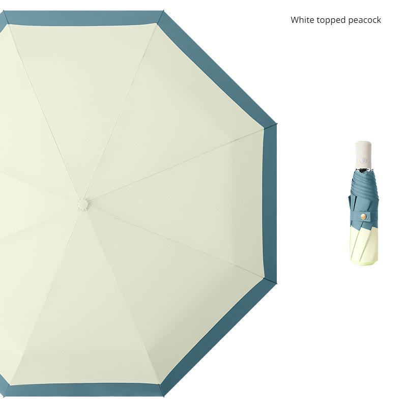 Trzyczęściowy, w pełni automatyczny łącznik krawędziowy Koreański mały, składany parasol z samoczynnie otwierającym się i zamykanym potrójnym parasolem