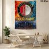 Custom Name Feyenoord Wall Tapestry Aesthetic Wall Hanging Printed Fabric Blanket Decorative Tapestries for Bedroom Living Room Home Decor