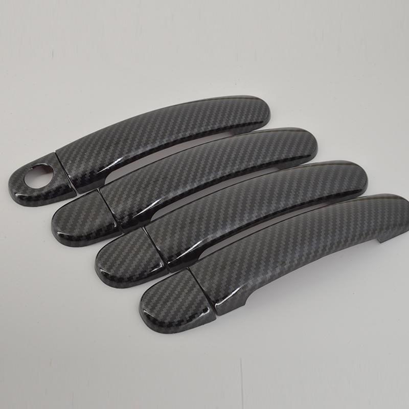 FOR Volkswagen VW Golf 4 Mk4 1999-2004 Accessory Glossy Carbon Fibre Pattern Door Handle Covers Trim 2000 2001 2002 2003