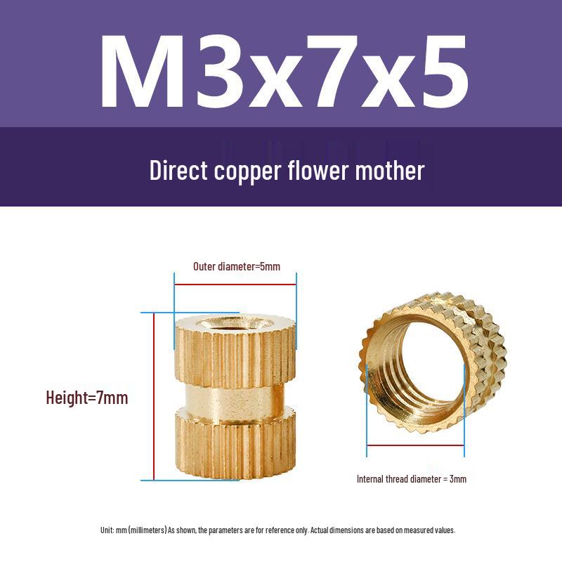 M1-M10 Knurled Brass Heat Insert Nut for Injection Molding