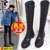 Autumn and Winter Thick Heel Boots Women's Winter 2025 New Lace-up Martin Boots Long Boots Velvet Thick-soled High Leather Boots
