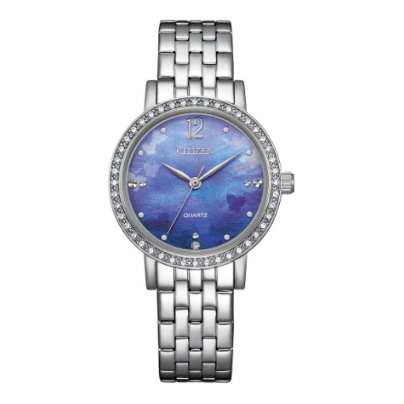 CITIZEN 50m waterproof depth Quartz Steel Strap women s watch mother-of-pearl dial EL3100-55N бежевый