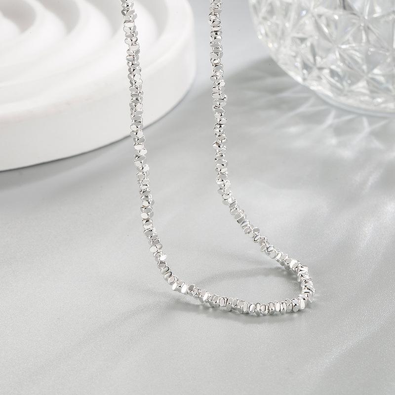 

New 925 Sterling Silver Necklace Simple Personality Charm Choker Birthday Gift for Women Exquisite Jewelry Accessories платиновый