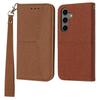 For Samsung Galaxy S25 FE Case Woven Texture PU Leather Wallet Phone Cover with Wrist Strap