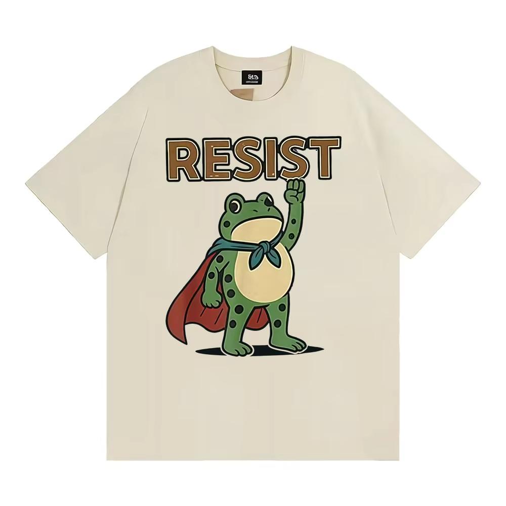Funny Resist Portland Frog Protest Against Classic T Shirt Unisex Fashion Humor Loose Oversized Tshirt Men Summer Tops Tshirts