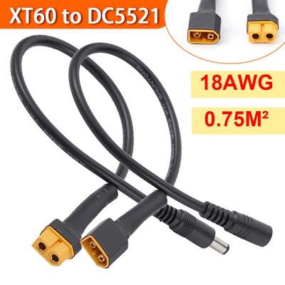 DC 5.5 2.1 2.5mm XT60 XT30 Female Male Plug To T Plug Female Male Adapter Connector With 18AWG  Silicone Wire
