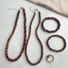 Maillard Light Luxury Coffee Pearl & Tiger's Eye Beaded Clavicle Necklace
