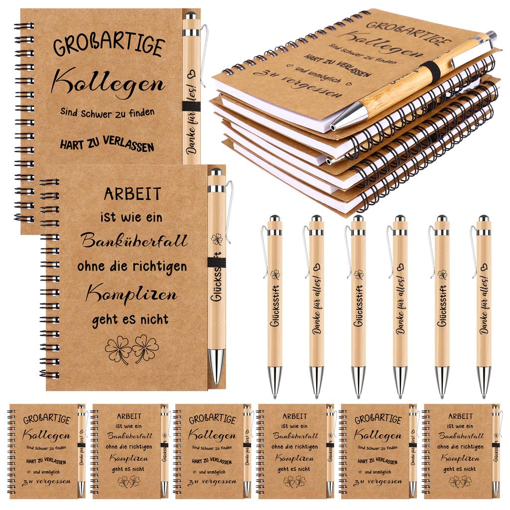 Set Of 6 Thank You Gifts For Colleagues Spiral Bound Motivational Inspirational Notebook With Ballpoint Pen For Colleagues Farewell Gifts Host Gifts