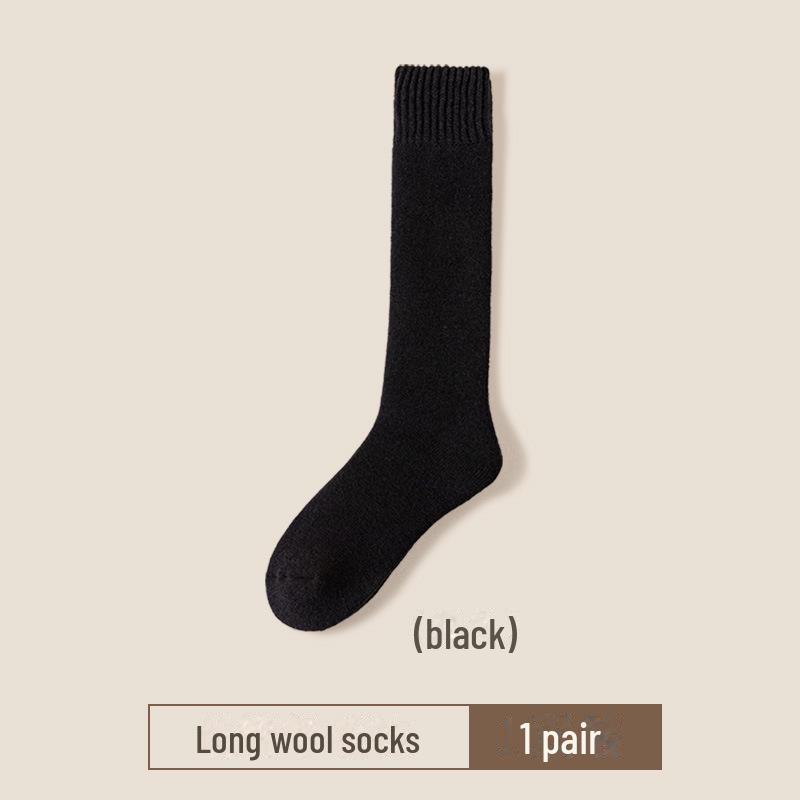 Women's Plush Cashmere Calf Socks - Cozy, Thickened Wool for Autumn & Winter