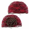 1PC Women Girls Floral Lace Turban Hat India Cap Muslim Hats Chemo Cap Flower Bonnet Beanies Hijab Underscarf