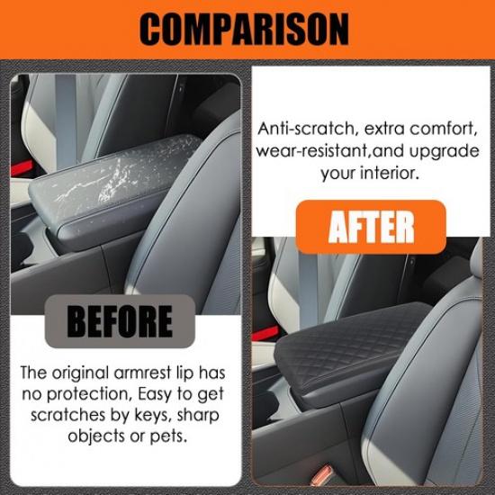 

Fit 2024-2026 Hyundai Santa Fe PU Leather Center Console Armrest Lid Cover Pad