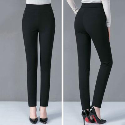 Materské jarné nohavice s vysokým pásom, ležérne, strečové, s vreckami, jednofarebné, vhodné k topu, slim fit, plus size, ceruzkové nohavice, dámske oblečenie