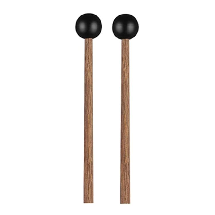 1Pair Glockenspiel Drum Stick with Wood Handle Steel Tongue Drum Mallet Soft Rubber Percussion Mallets Drum Stick