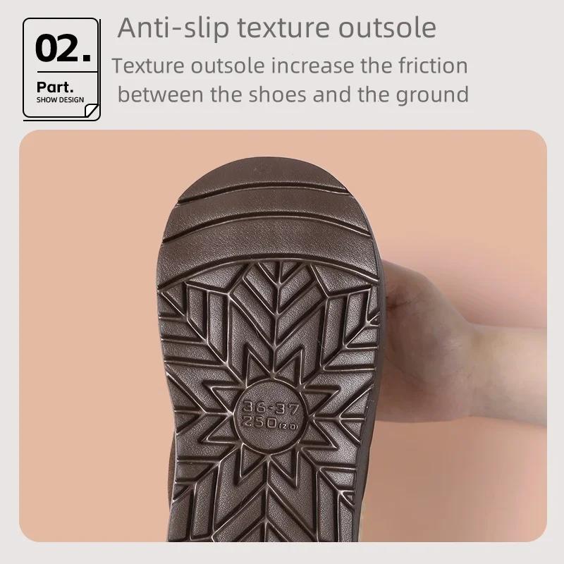 Γυναικεία Χειμερινά Παπούτσια από Βαμβάκι με Χοντρή Σόλα, Γυναικεία Καθημερινά Ζεστά Αντιολισθητικά Μποτάκια Χιονιού, Γυναικεία Μόδα Εξωτερικού Χώρου, Επίπεδα Υποδήματα