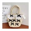 Holiday Sweet Straw Beach Bag Women Vintage Handle Lace Bow Chic Hand Bag Female Harajuku Aesthetic Weaving Bags