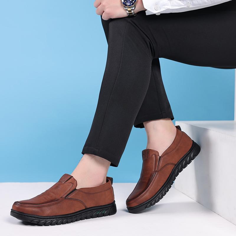 Men Loafers Fashion Men Casual Leather Shoes Breathable Men Boat Shoes JZ-520