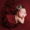 Soft Milk Silk Wrap with Crown Props for Baby Photography Studio