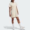 Adidas Originals Monogram Dress Logo Printed Sports Comfortable Short Sleeve Dress Women Dresses White IJ6002