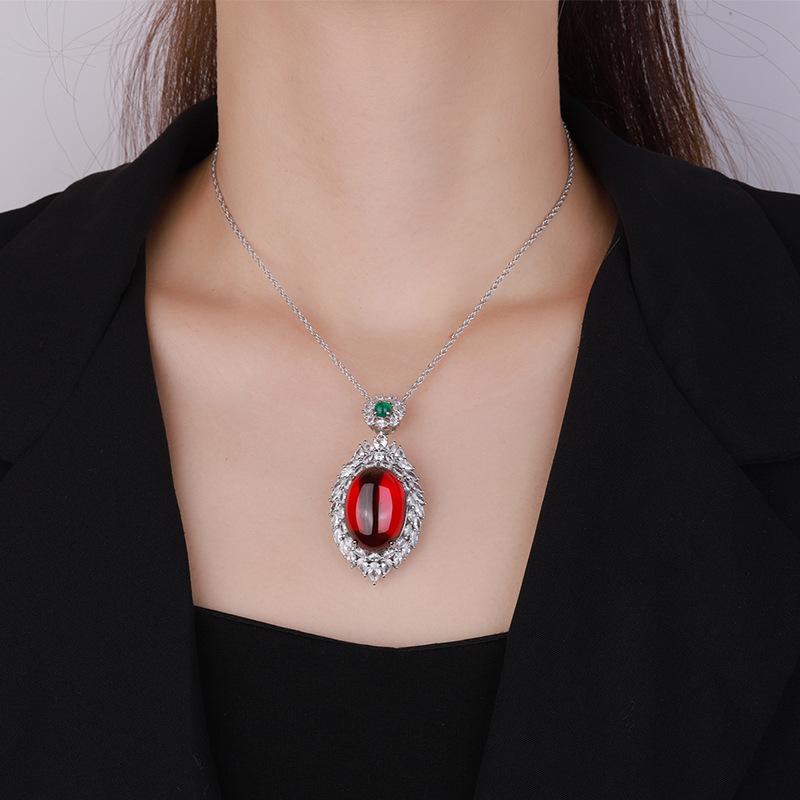 Shengsheng Jewelry Copper Bottom Gold-Plated Ice Seed Fluorescent Denier-Shaped Plain Surface Inlaid Women'S Pendant Main Stone 18 * 25