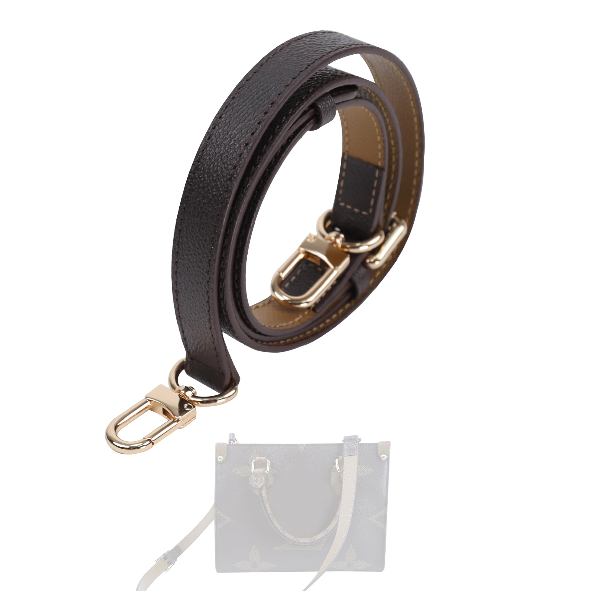 

[DGAZ] Replacement Cowhide Leather Shoulder Strap for Single-Shoulder BagsCrossbody Bags, DIY Strap for LV Onthego Shoulder Bags (1.8cm x 120cm,