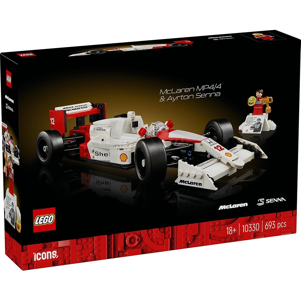 LEGO Icons McLaren MP4/4 & Ayrton Senna Toy Building Blocks Vehicle Model for Adults 10330