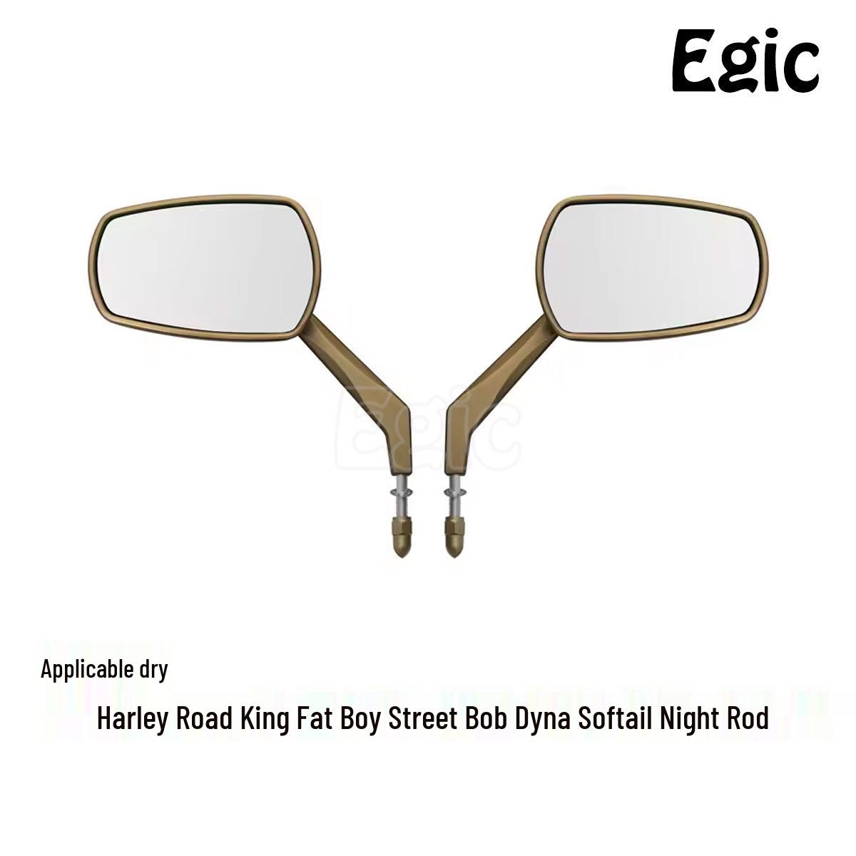 

Brass Retro Wide-Angle Rearview Mirror for Harley Fat Bob Road King Street Touring