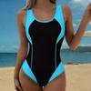 Summer Sexy Geometric Pattern Printed One-piece Swimsuit Slim Fit and Slimming, Deep U-back Design, Beach Pool Vacation Eye-catching Fashion Swimsuit