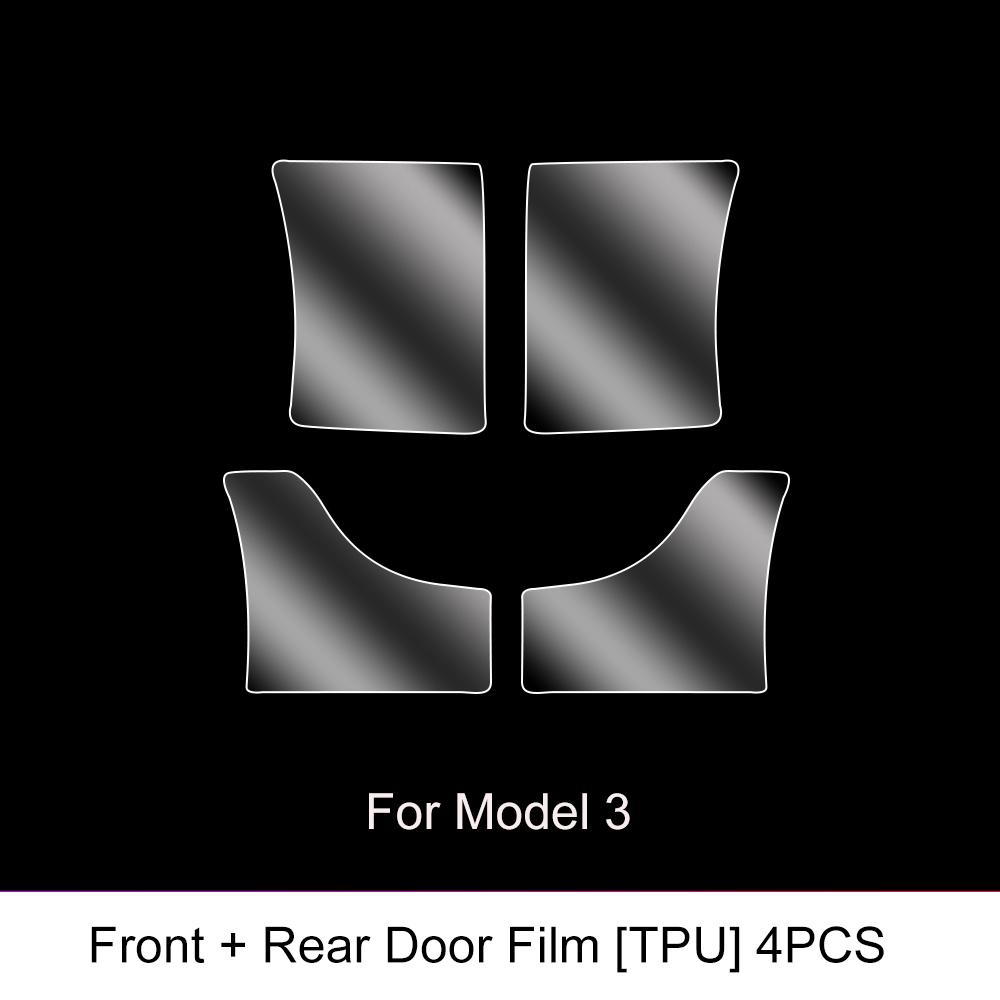 For Tesla Model3/Y 2017-2022 Front Door Rear Door Protective Film Invisible Car Clothing TPU Film Decoration Special Accessories