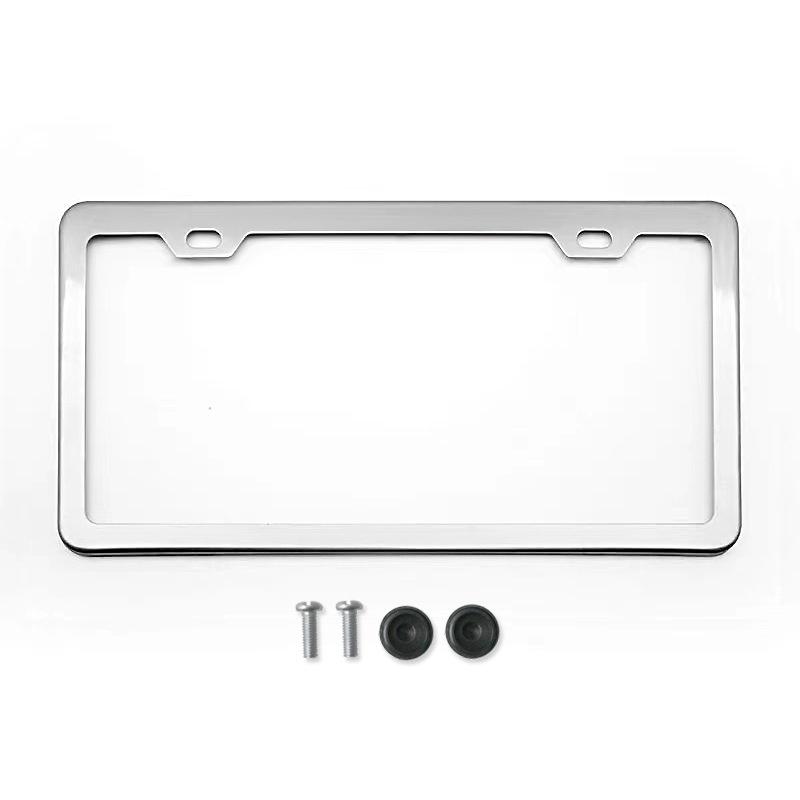 Support Noir Argenté Avec Vis Cadre Universel Plaque d'Immatriculation Américaine Accessoire Auto Fibre Couverture Plaque d'Immatriculation TAG Pour Avant Arrière