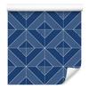 Wallpaper Geometric Rhombuses Blue, Bottom Blue 50x1000