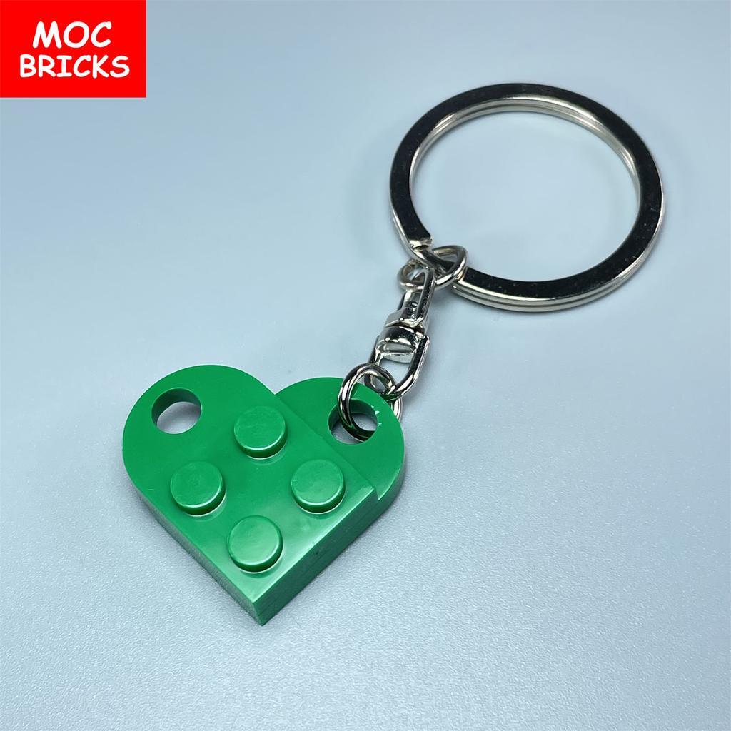 Non-Toxic Moc Bricks Heart Key Chain Plate Modified 2X3 With Hole 3176 Coupling Love Thanksgiving Educational Building Block Lovers Gift