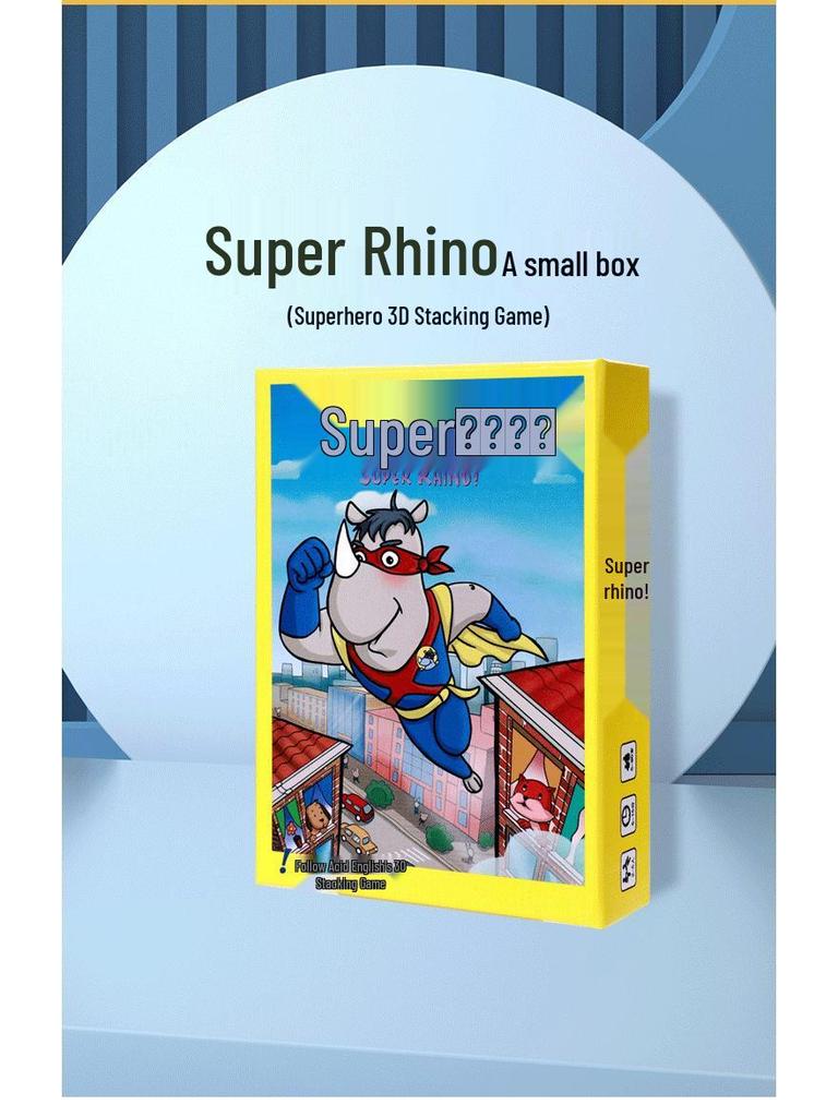 Super Rhino 3D Stacking Game for Kids and Families: Educational, Parent-Child Board Game for 2-4 Players