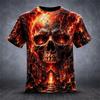 2026 Halloween Men's 3D Skull Full Print T‑Shirt Vintage Gothic Style Graphic Short Sleeve Summer Casual Tee Party Tops