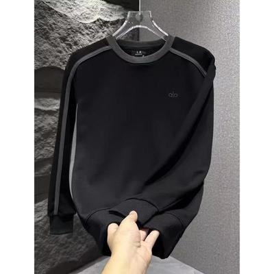 Men's Trendy Patchwork Color Block Crewneck Hoodie - Fashionable Long Sleeve Base Layer Top
