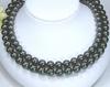 [Your and My Jewelry Box] Black Pearl Necklace and Earrings Set - Peacock Color  Black Mother-of-Pearl Pearls 10.0mm Up, 42cm Size Made In Japan