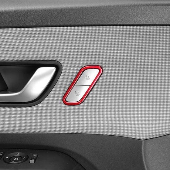 Seat Memory Button Switch Frame Trim 1PCS For Hyundai Kona 2024-2025 Bright Red