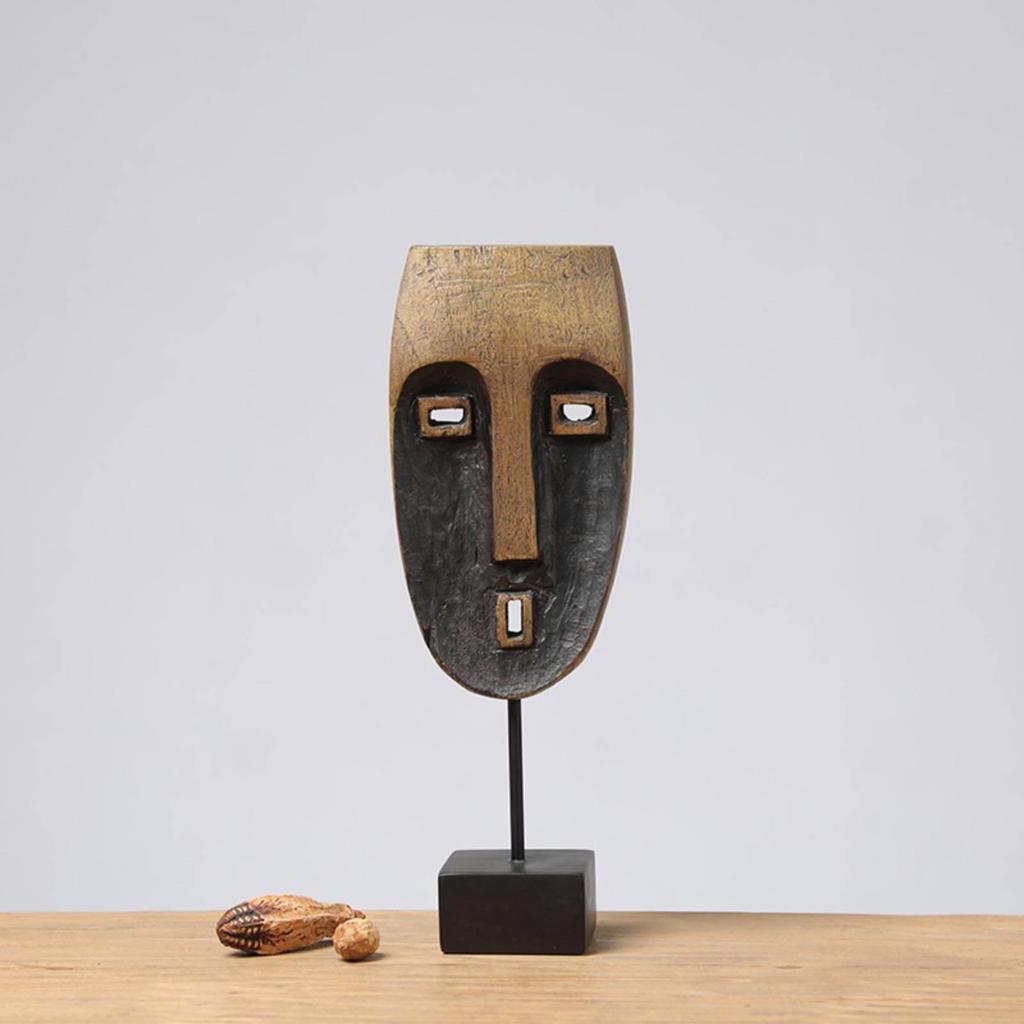 2 Pieces Resin Face Decor Modern Design Figurine Artistic for Gift