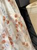 Gonna midi a ruota a vita alta con stampa floreale colorata in stile francese per donna - Slim fit Primavera & Estate