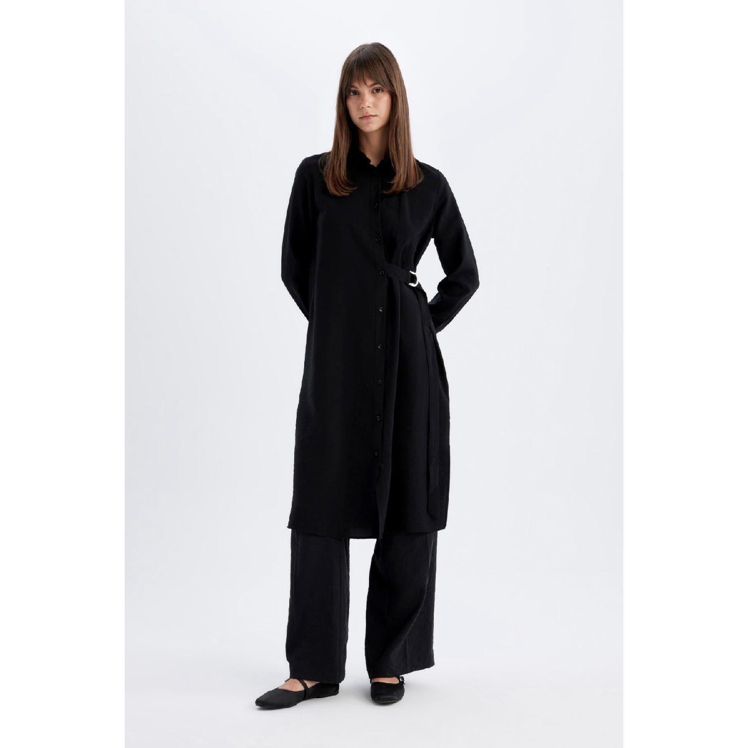 

Туника-рубашка с длинным рукавом стандартного кроя D1432ax24hs S