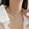 Natural pearl necklace fashionable color agate beaded collarbone chain 2025 popular neck chain